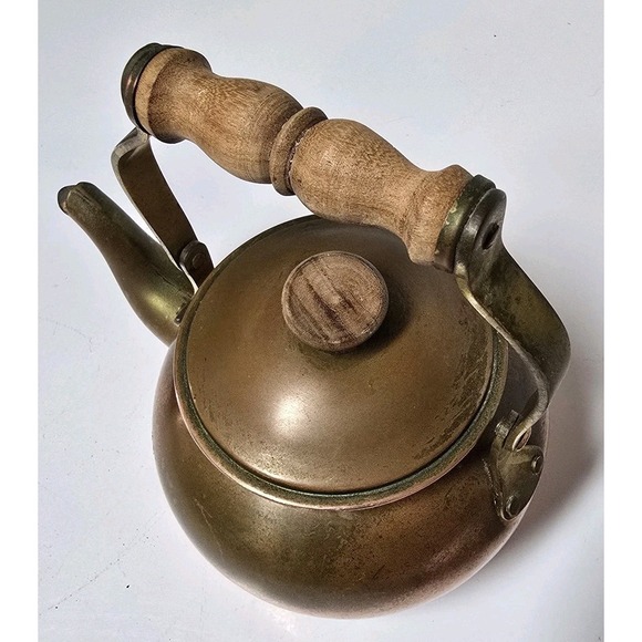 Vintage Tagus Portugal No. R.50 Solid Copper Goose Neck Tea Pot Kettle 32 oz. - Picture 4 of 11